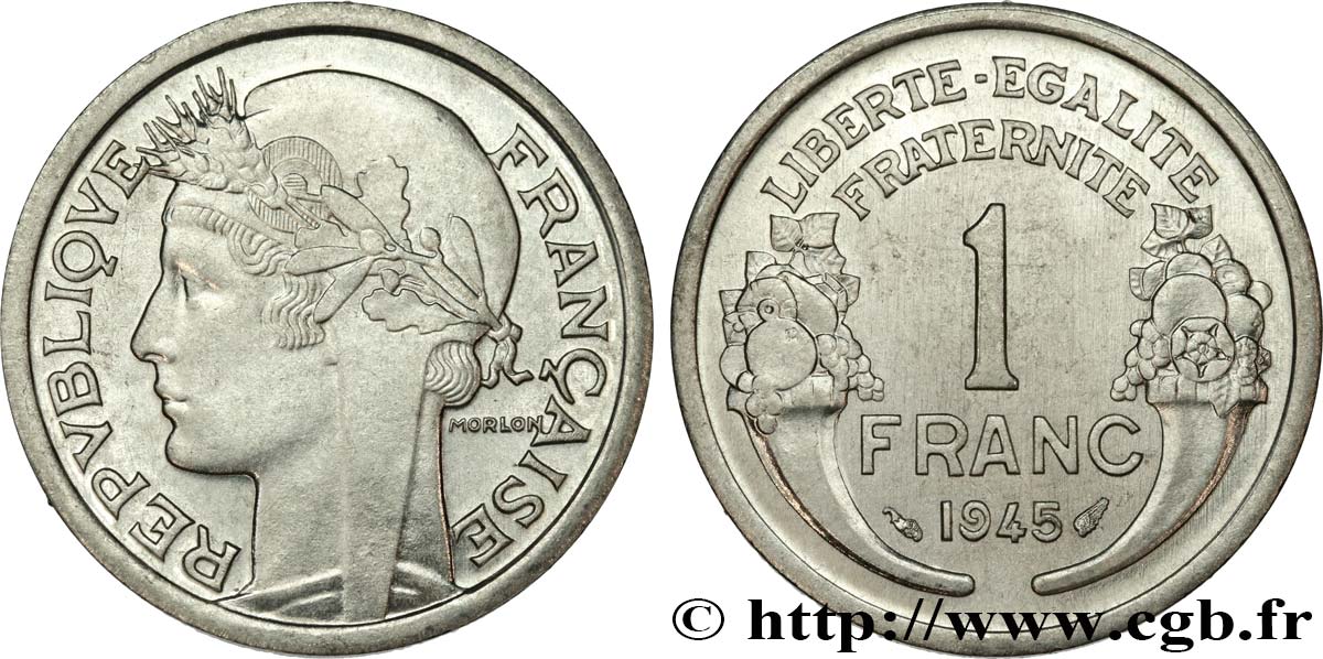 1 franc Morlon, légère 1945  F.221/6 MS64 