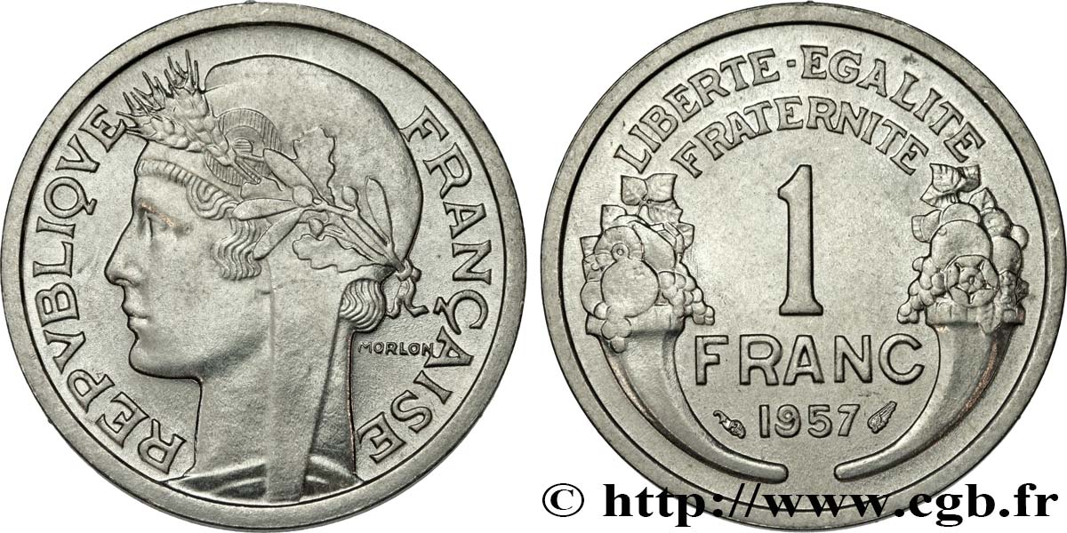 1 franc Morlon, légère 1957  F.221/19 SPL64 
