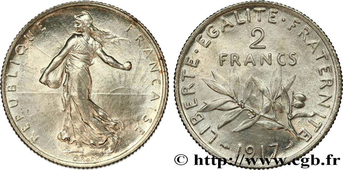 2 francs Semeuse 1917  F.266/19 SUP60 