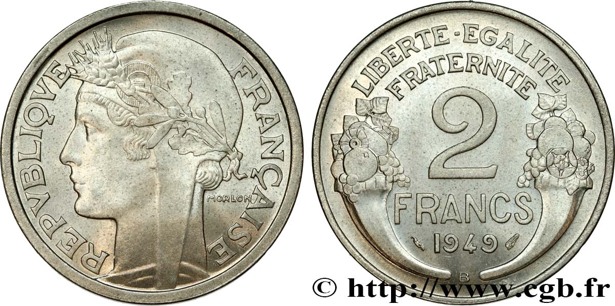 2 francs Morlon, aluminium 1949 Beaumont-Le-Roger F.269/15 SC64 