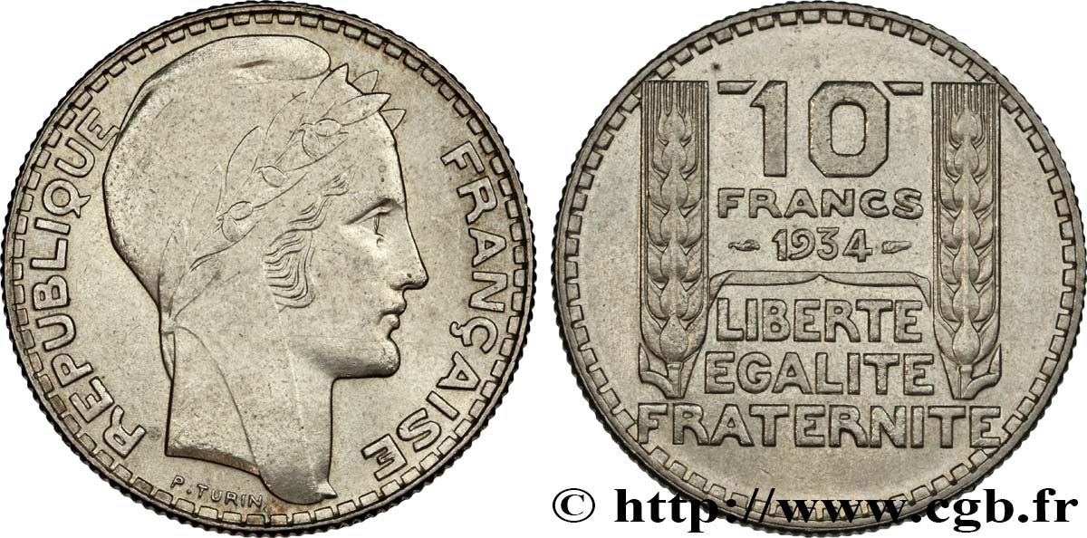 10 francs Turin 1934  F.360/7 SUP60 