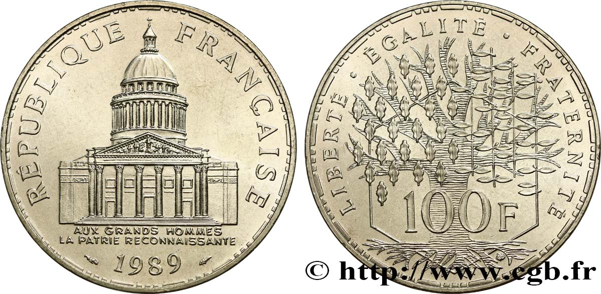 100 francs Panthéon 1989  F.451/9 MS63 