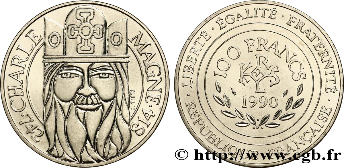 100 francs Charlemagne 1990  F.458/2 SPL64 