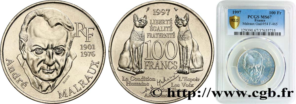 100 francs Malraux 1997  F.465/2 MS67 PCGS