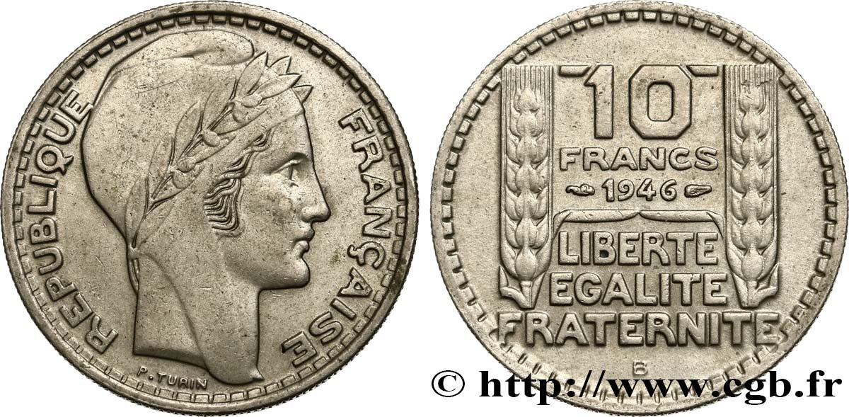 10 francs Turin, grosse tête, rameaux longs 1946 Beaumont-Le-Roger F.361/4 AU52 