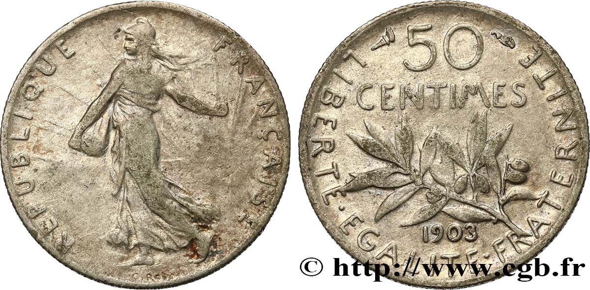 50 centimes Semeuse 1903  F.190/10 BC25 