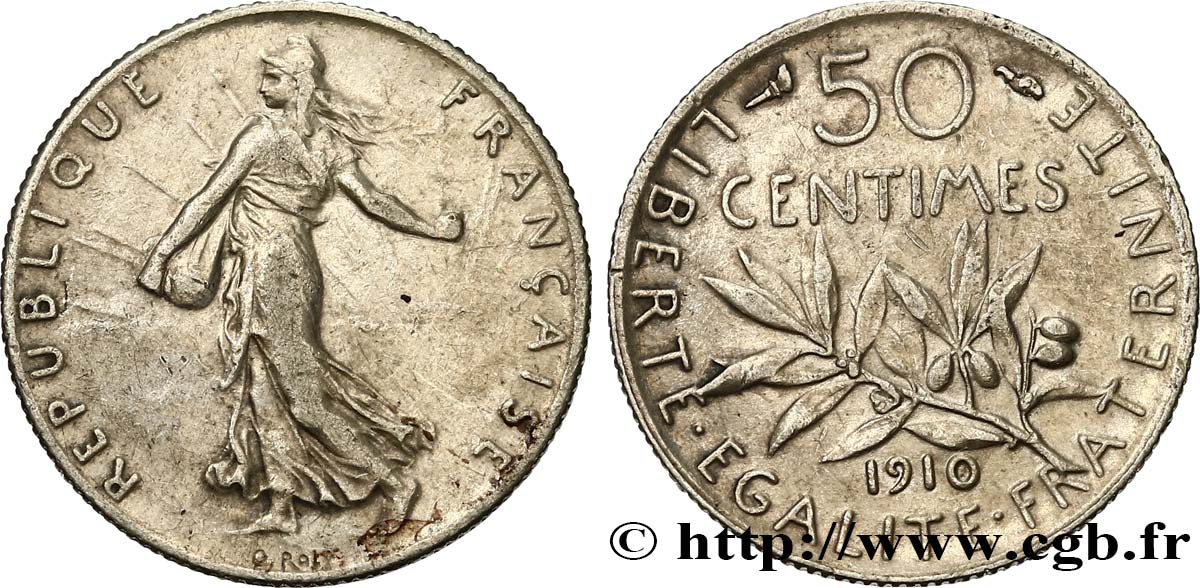 50 centimes Semeuse 1910  F.190/17 BC35 