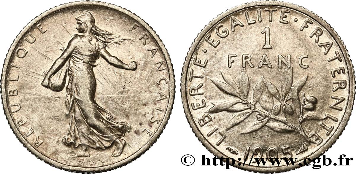 1 franc Semeuse 1905 Paris F.217/10 MBC48 