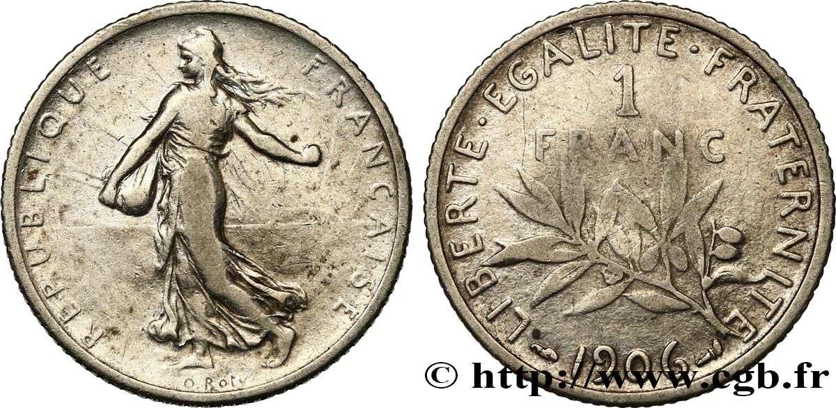1 franc Semeuse 1906 Paris F.217/11 BC25 