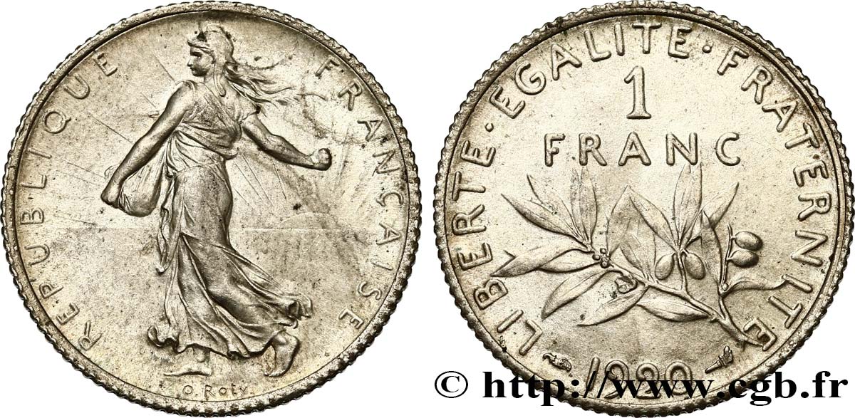 1 franc Semeuse 1920 Paris F.217/26 EBC60 