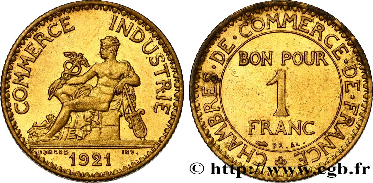 1 franc Chambres de Commerce 1921 Paris F.218/3 EBC62 