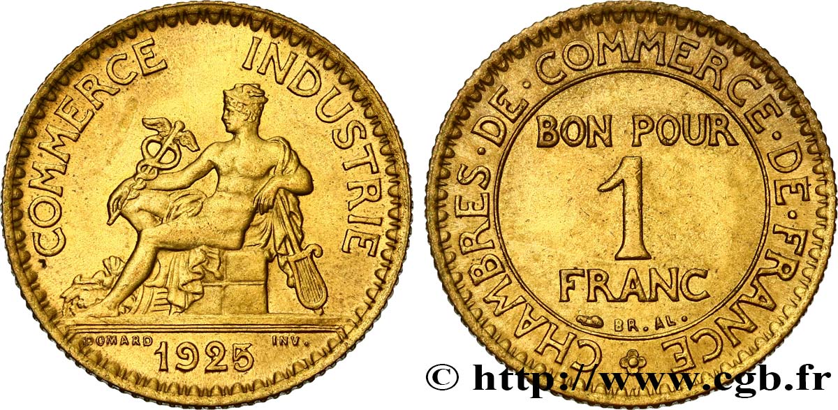 1 franc Chambres de Commerce 1925  F.218/7 SUP62 