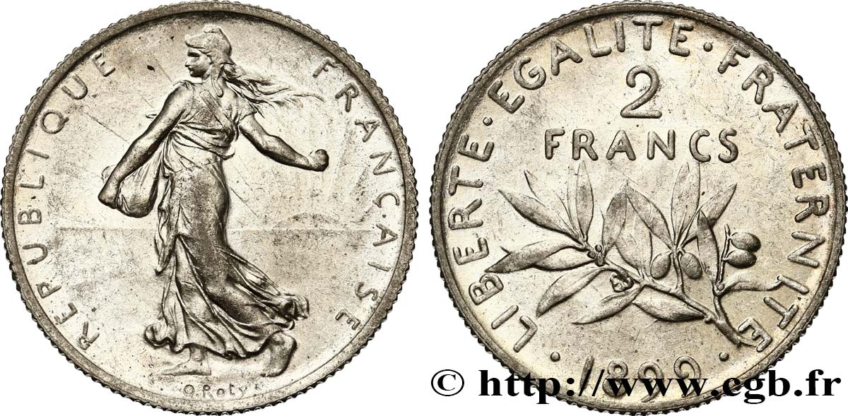 2 francs Semeuse 1899  F.266/3 AU55 