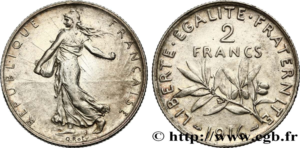2 francs Semeuse 1916  F.266/18 AU52 