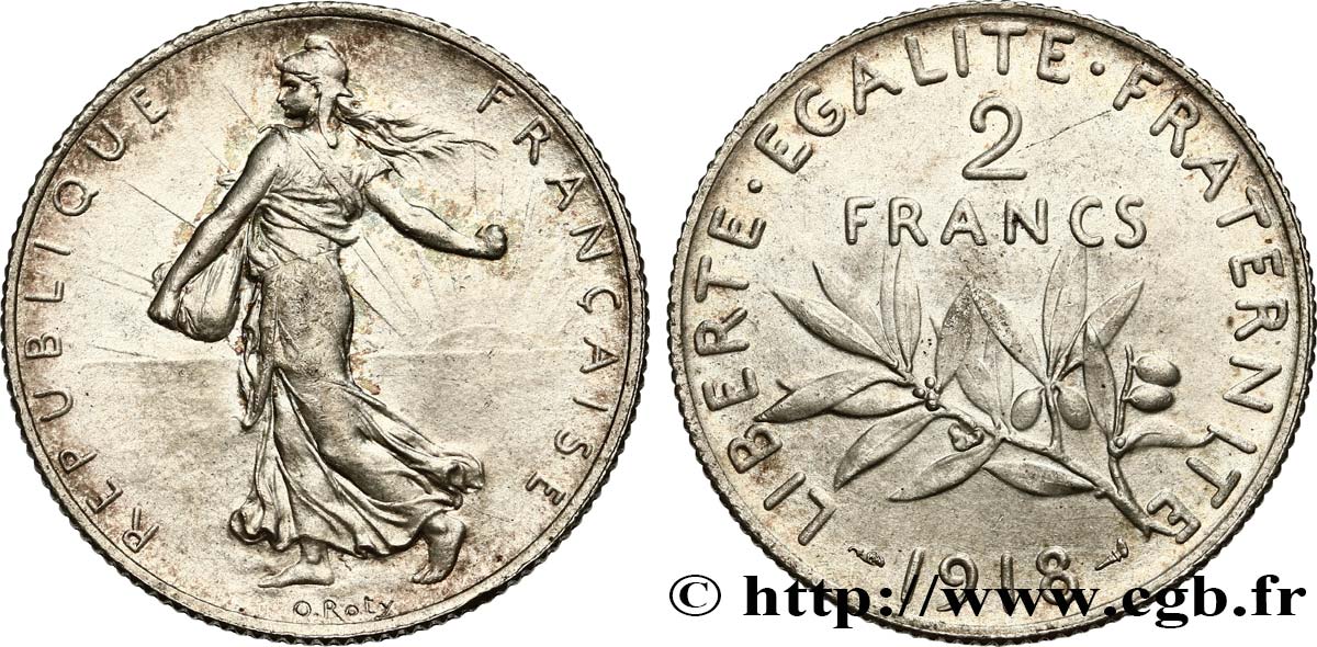 2 francs Semeuse 1918  F.266/20 VZ58 