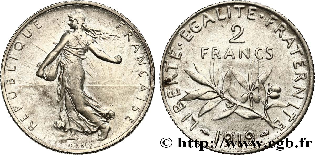 2 francs Semeuse 1919  F.266/21 EBC60 