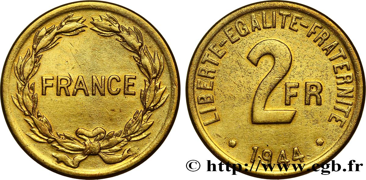 2 francs France 1944  F.271/1 TB+ 