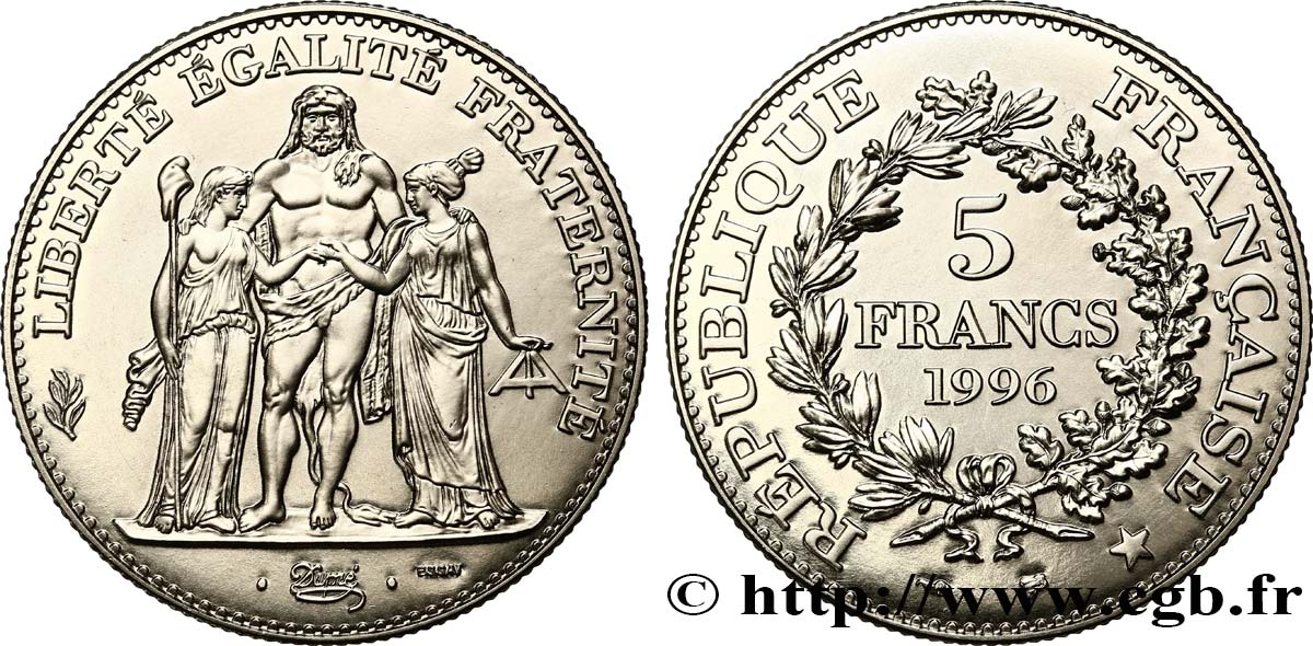 Essai de 5 francs Hercule de Dupré 1996 Pessac F.346/1 FDC 
