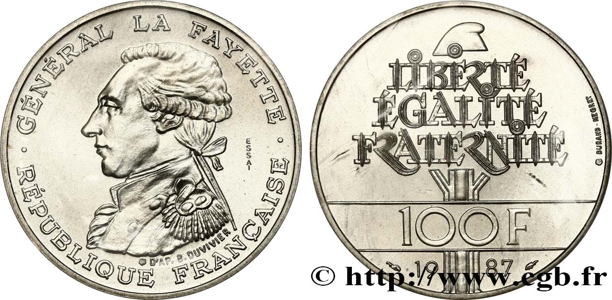 Essai de 100 francs Égalité - La Fayette 1987 Pessac F.455/1 MS 