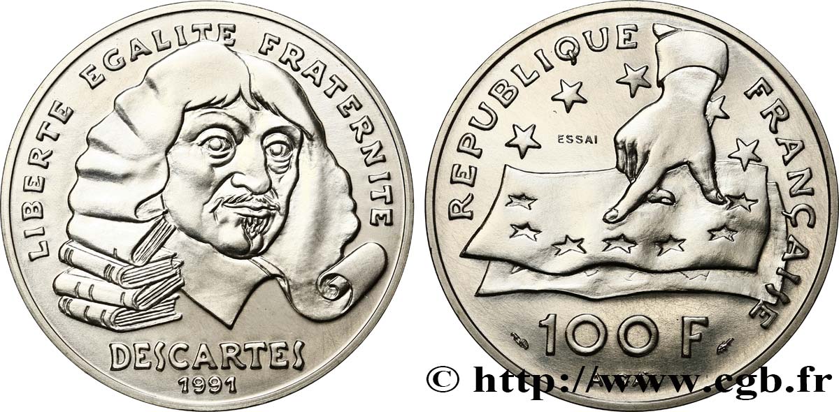 Essai de 100 francs Descartes 1991 Pessac F.459/1 fST 