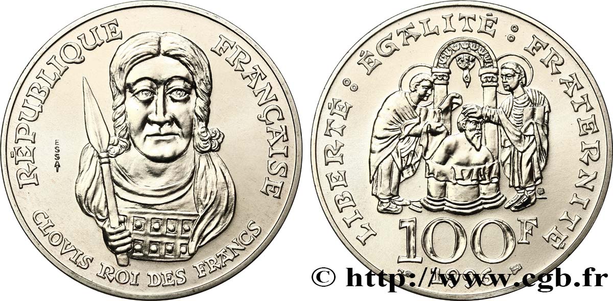Essai de 100 francs Clovis 1996  F.464/1 MS65 