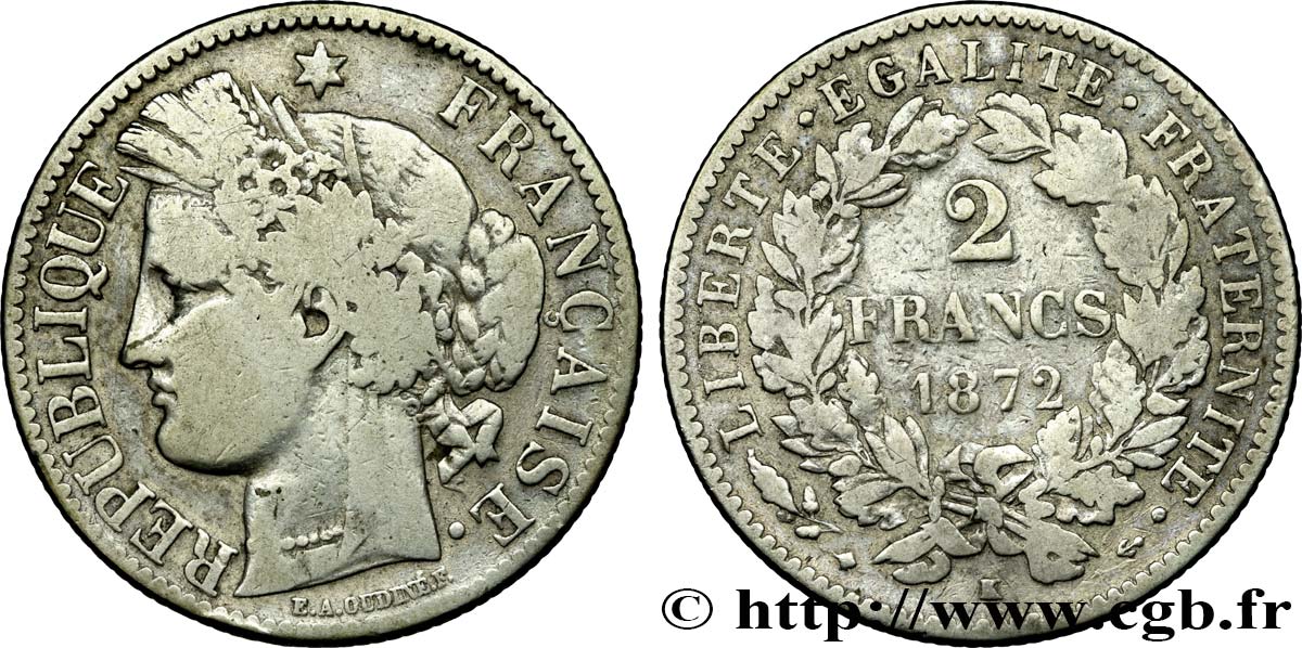 2 francs Cérès, avec légende 1872 Bordeaux F.265/9 F15 