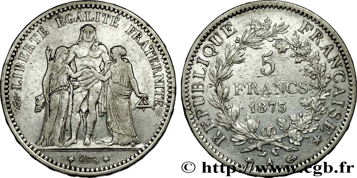 5 francs Hercule 1873 Paris F.334/9 q.BB 