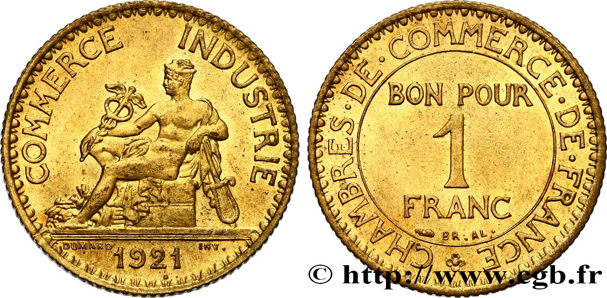 1 franc Chambres de Commerce 1921 Paris F.218/3 SPL63 