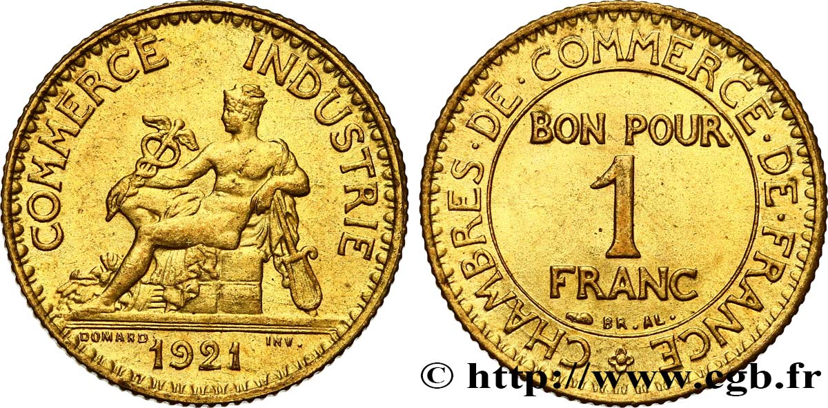 1 franc Chambres de Commerce 1921 Paris F.218/3 BB50 