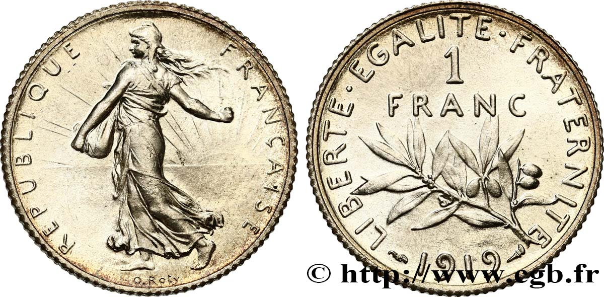 1 franc Semeuse 1919 Paris F.217/25 EBC60 
