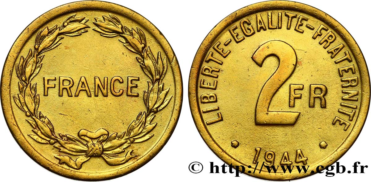 2 francs France 1944  F.271/1 SS 