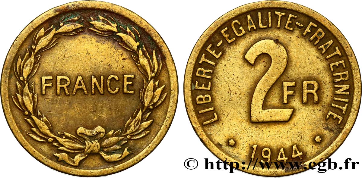 2 francs France 1944  F.271/1 BC 