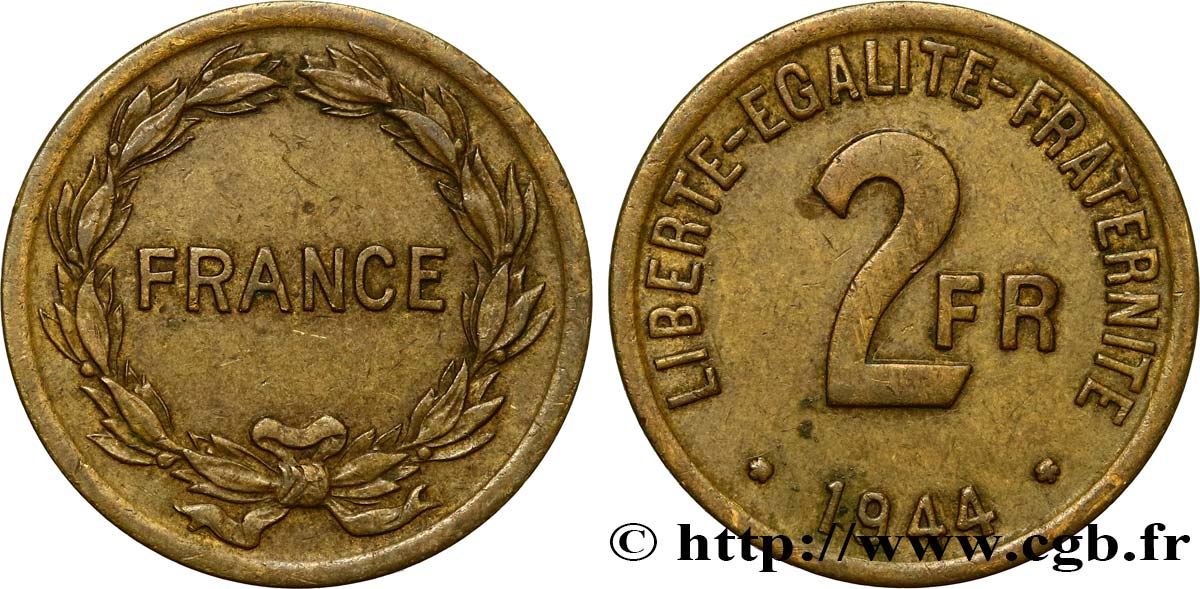 2 francs France 1944  F.271/1 TTB 