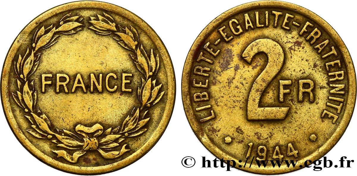 2 francs France 1944  F.271/1 BC 