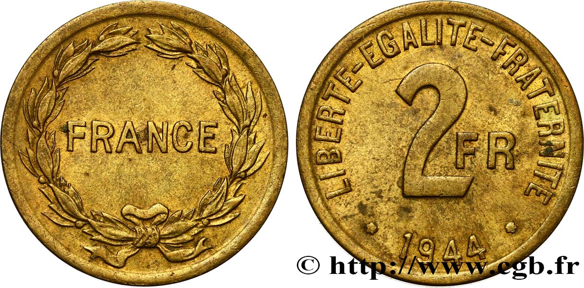 2 francs France 1944  F.271/1 MBC48 