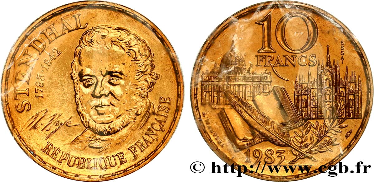 Essai de 10 francs Stendhal 1983 Pessac F.368/1 FDC 