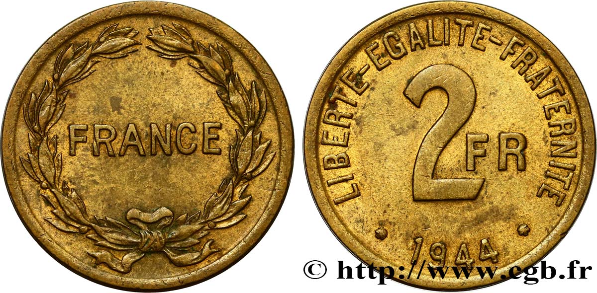 2 francs France 1944  F.271/1 XF48 