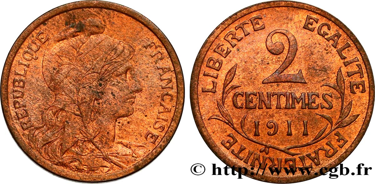 2 centimes Daniel-Dupuis 1911 Paris F.110/14 MS62 