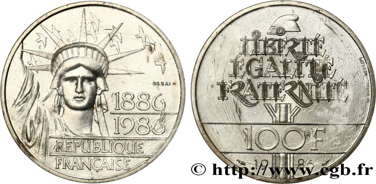 Essai de 100 francs Liberté (Statue de la) 1986 Pessac F.454/1 ST 