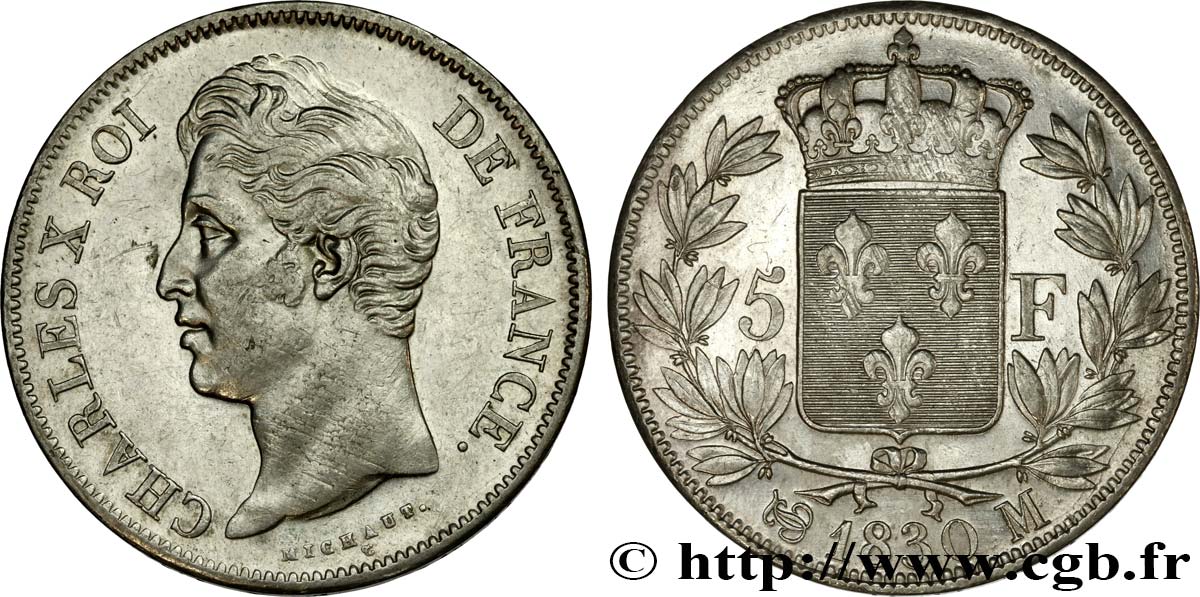 5 francs Charles X, 2e type 1830 Toulouse F.311/48 fVZ 