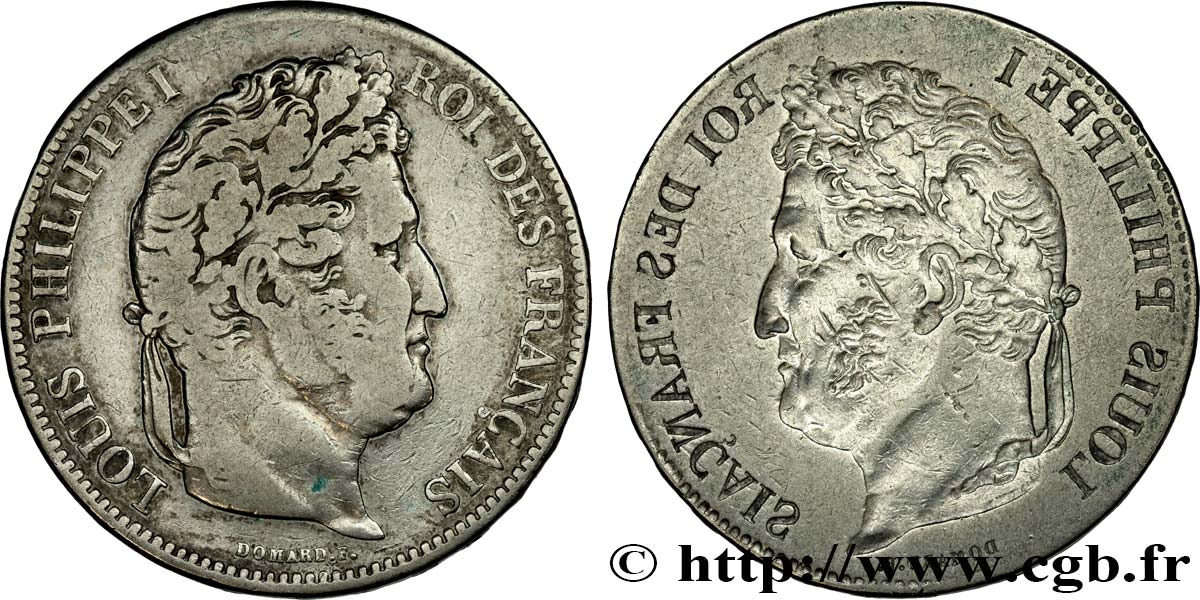 5 francs, IIe type Domard, frappe incuse n.d. - F.324/- var. VF 
