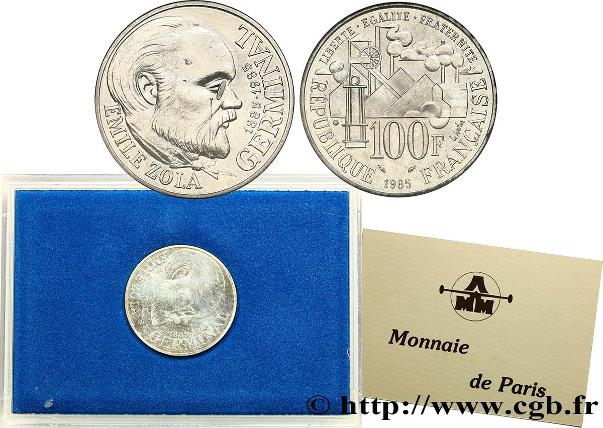 Brillant Universel 100 francs Émile Zola 1985 Paris F.453/2 var. FDC 