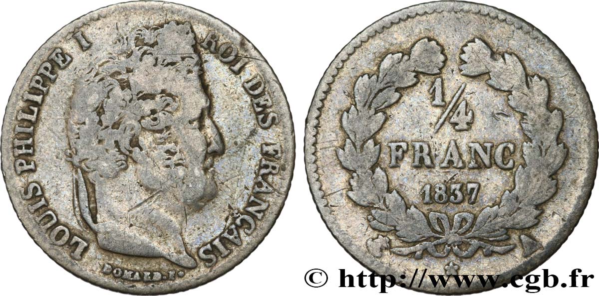 1/4 franc Louis-Philippe 1837 Paris F.166/63 B12 