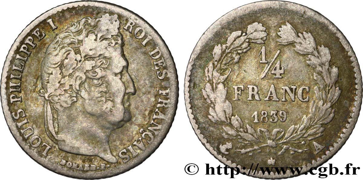 1/4 franc Louis-Philippe 1839 Paris F.166/74 MB20 
