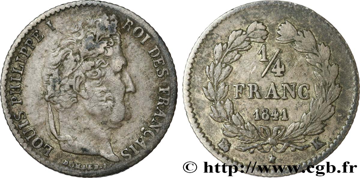 1/4 franc Louis-Philippe 1841 Bordeaux F.166/87 TB30 