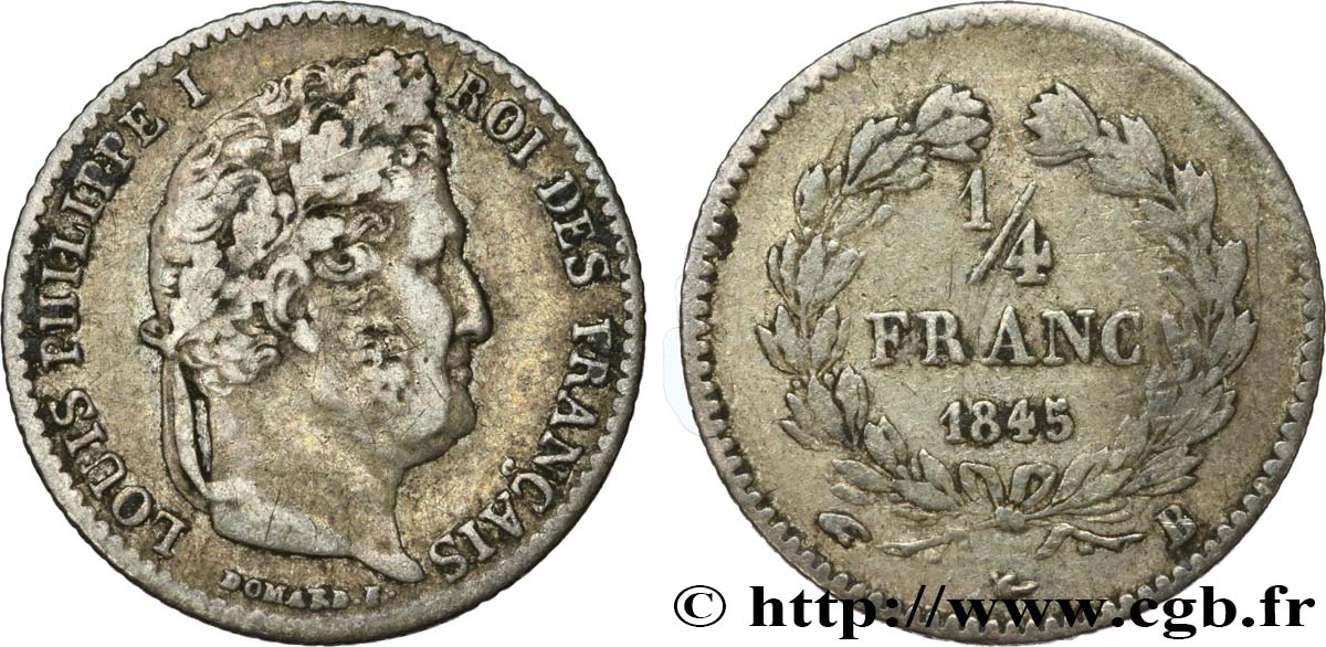1/4 franc Louis-Philippe 1845 Rouen F.166/103 BC25 