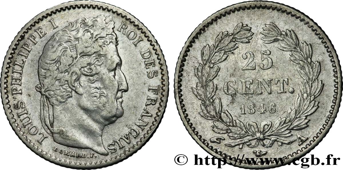 25 centimes Louis-Philippe 1846 Paris F.167/5 TTB 