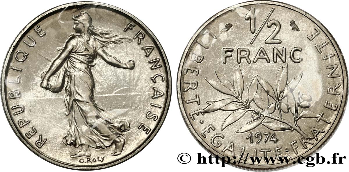 1/2 franc Semeuse 1974 Pessac F.198/13 MS 