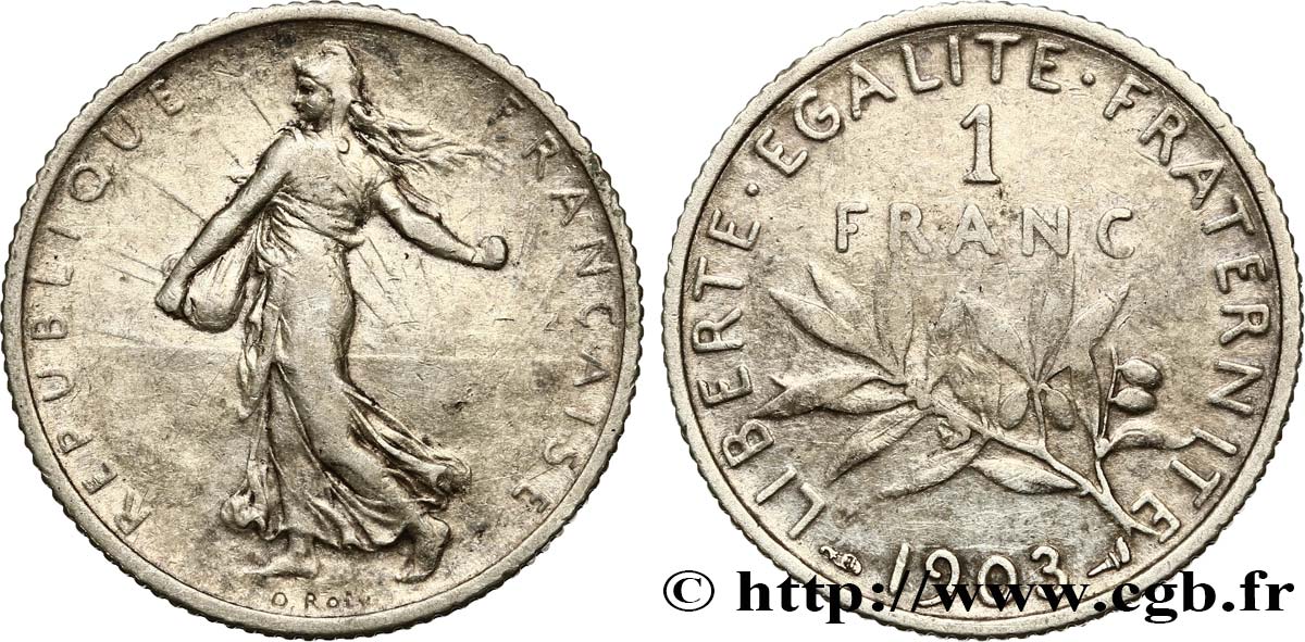1 franc Semeuse 1903  F.217/8 MB 