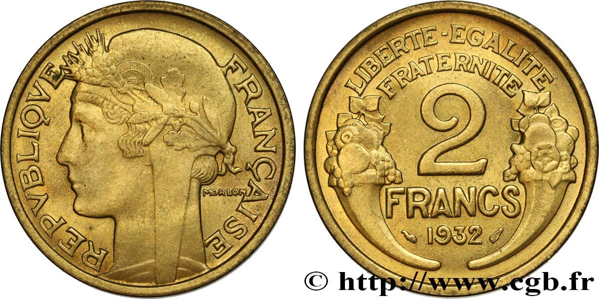 2 francs Morlon 1932  F.268/3 MS63 